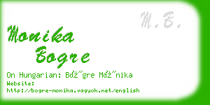 monika bogre business card